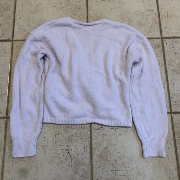 Jessica Simpson Lavender Criss-Cross Wrap Sweater - Size L - Picture 4 of 5